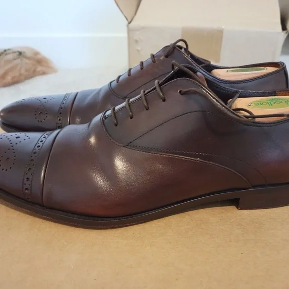 PRADA Brown Leather Cap Toe Oxfords - sz. 7.5 US / UK 7 EE